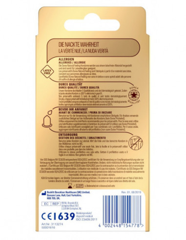 Durex Natural Feeling 10 pcs - Durex - trasparente (cod. 246)
