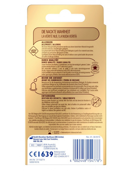 Durex Natural Feeling 10 pcs - Durex - trasparente (cod. 246)