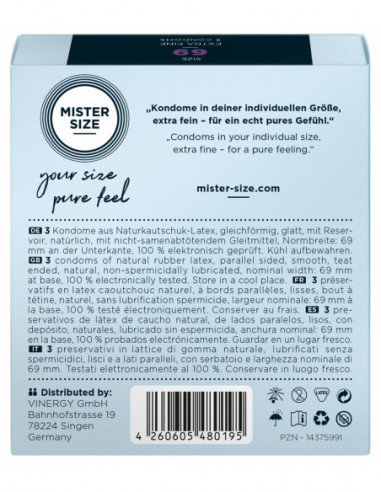 Mister Size 69mm pack of 3