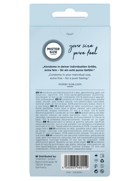 Mister Size 57mm pack of 10