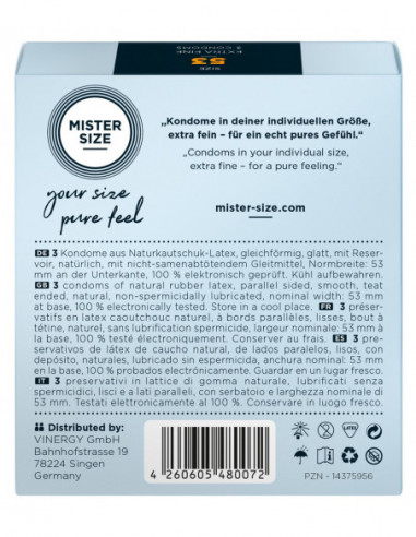 Mister Size 53mm pack of 3