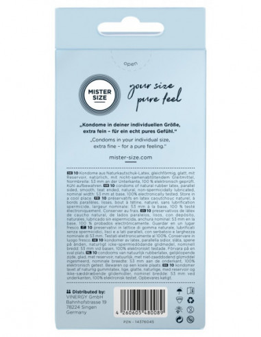 Mister Size 53mm pack of 10
