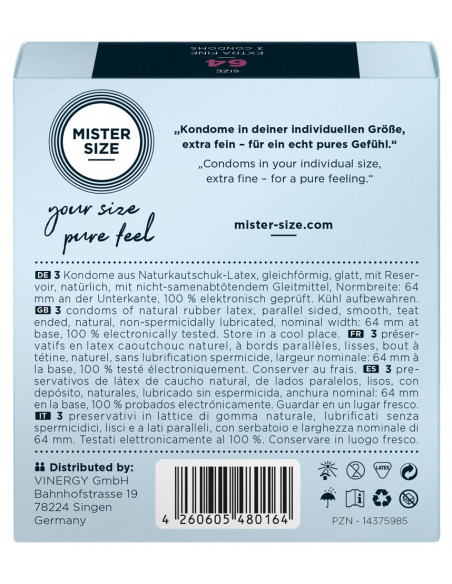 Mister Size 64mm pack of 3
