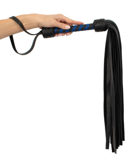 Leather flogger black/royal