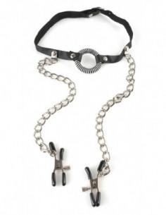 O-Ring Gag with Nipple Clamps 2
