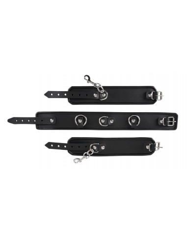 Leather neck and hand cuffs
