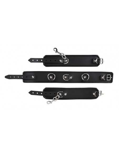 Leather neck and hand cuffs