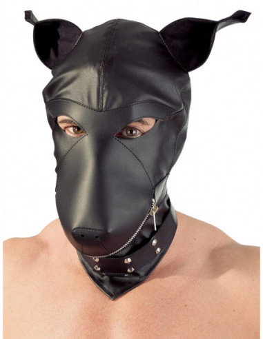 Imitation leather dog mask