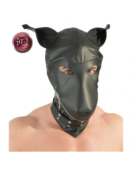 Imitation leather dog mask