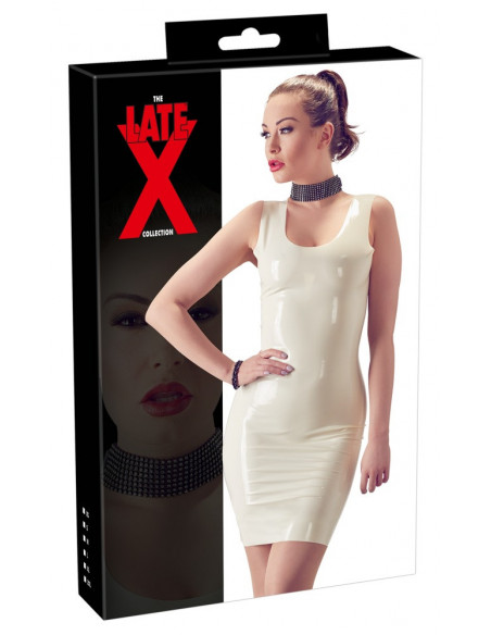 Latex Mini Dress L - Late X - Bianco