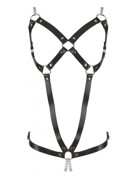 Leather Harness 2 Chains S-L