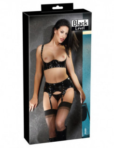 Vinyl Shelf Bra Set S