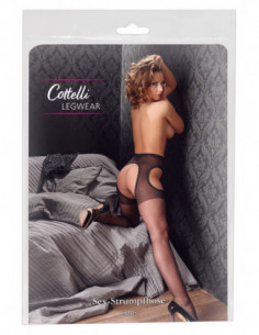 Sex Tights black L/XL - Cottelli LEGWEAR - Nero - Calze Con Apertura Loreal