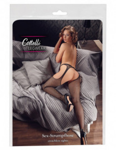Sex Tights black S/M - Cottelli LEGWEAR - Nero