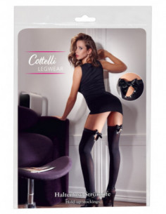 Hold-up Stockings M - Cottelli LEGWEAR - Nero - Reggicalze con Fiocco