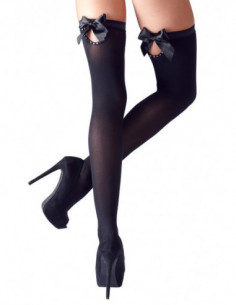 Hold-up Stockings M - Cottelli LEGWEAR - Nero - Reggicalze con Fiocco 2