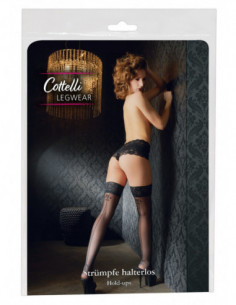 Hold-up Stockings with seam 2 - Cottelli LEGWEAR - Nero (cod. 288)