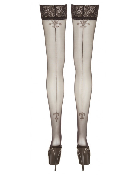 Hold-up Stockings with seam 2 - Cottelli LEGWEAR - Nero (cod. 288)