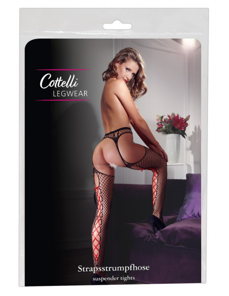 Suspender Tights S/M - Cottelli LEGWEAR - Nero (cod. 877)