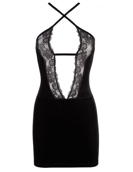 Velvet Dress black L - Cottelli PARTY