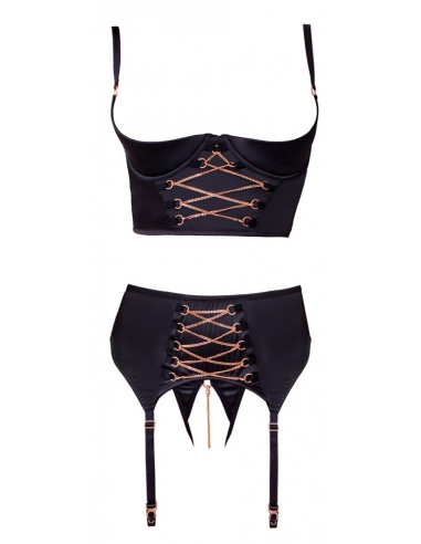 Shelf Bra Set 85C/XL - Abierta Fina - Nero (cod. 844)