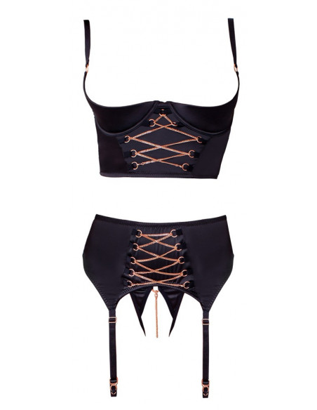 Shelf Bra Set 85C/XL - Abierta Fina - Nero (cod. 844)