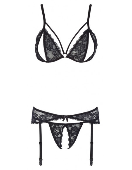 Lace Suspender Set M - Cottelli LINGERIE - Nero (cod. 302)