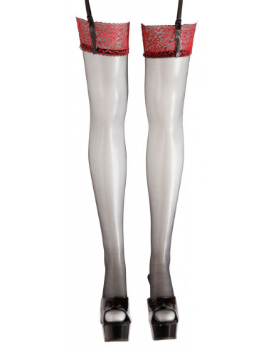 Stockings black/red 3 - Cottelli LEGWEAR - Nero (cod. 870)