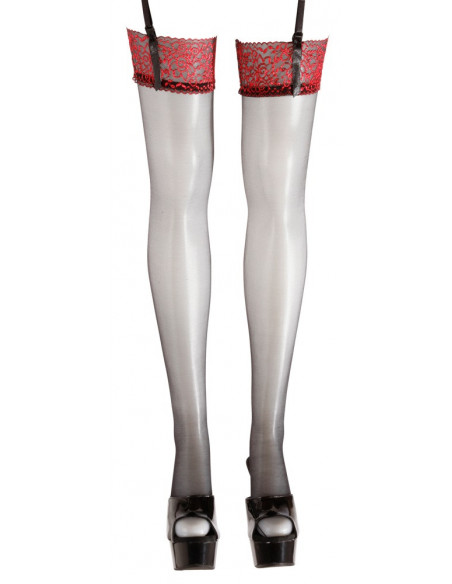 Stockings black/red 3 - Cottelli LEGWEAR - Nero (cod. 870)