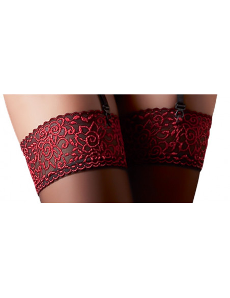 Stockings black/red 4 - Cottelli LEGWEAR - Nero (cod. 872)