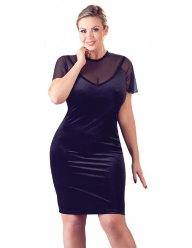 Velvet Dress black L - Cottelli CURVES