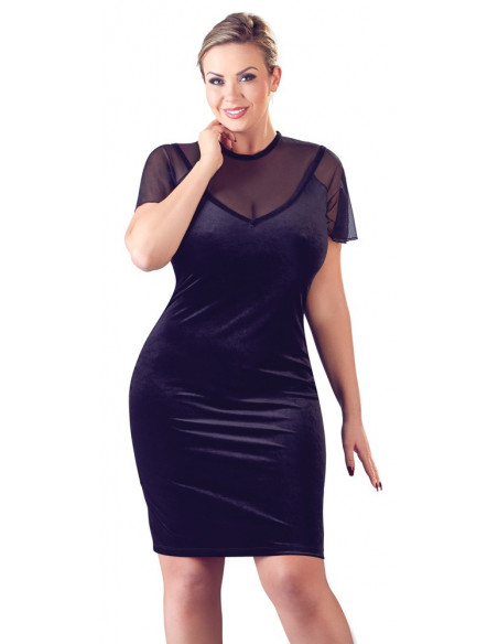 Velvet Dress black L - Cottelli CURVES