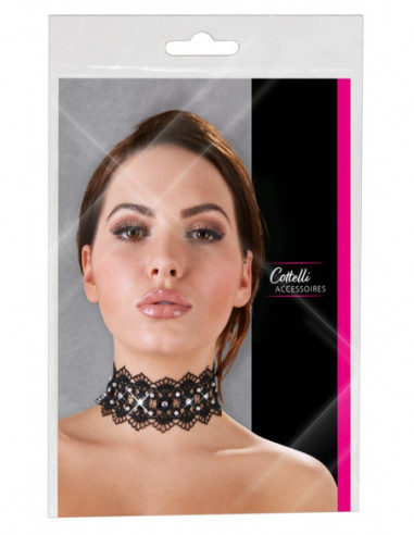 Embroidered Choker-Rhinestones