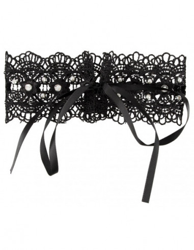 Embroidered Choker-Rhinestones