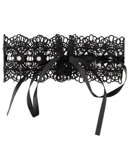 Embroidered Choker-Rhinestones