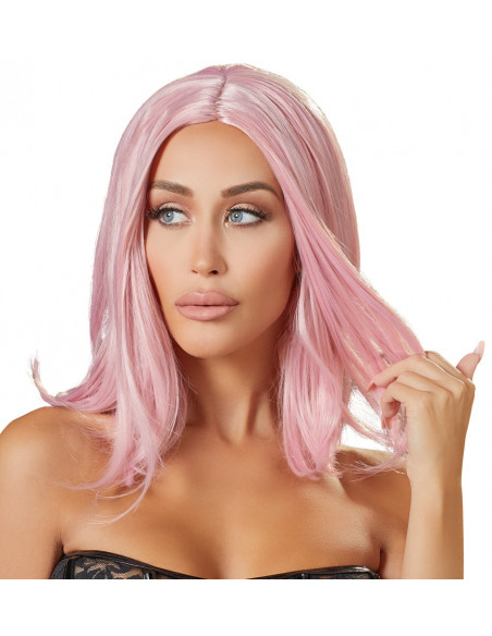 Wig, bob, pink