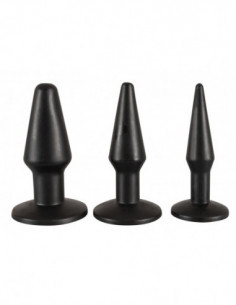 Set of 3 TPR Butt Plugs black 2