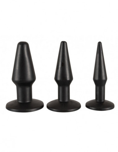 Set of 3 TPR Butt Plugs black