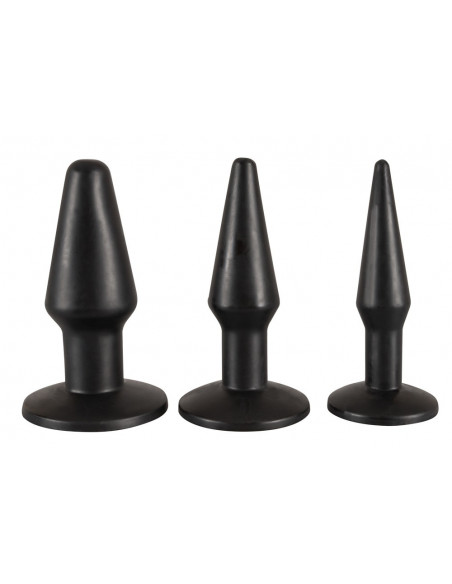 Set of 3 TPR Butt Plugs black