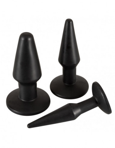 Set of 3 TPR Butt Plugs black