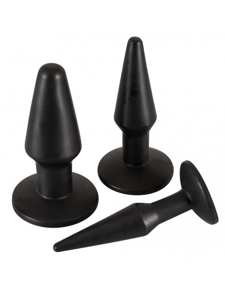 Set of 3 TPR Butt Plugs black