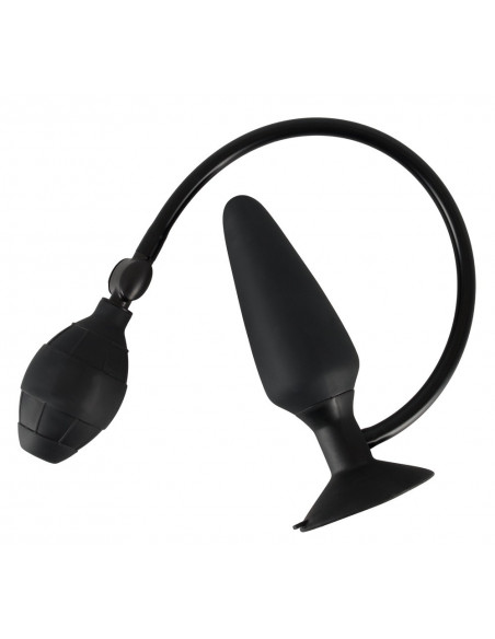 True Black Inflatable Butt Plu