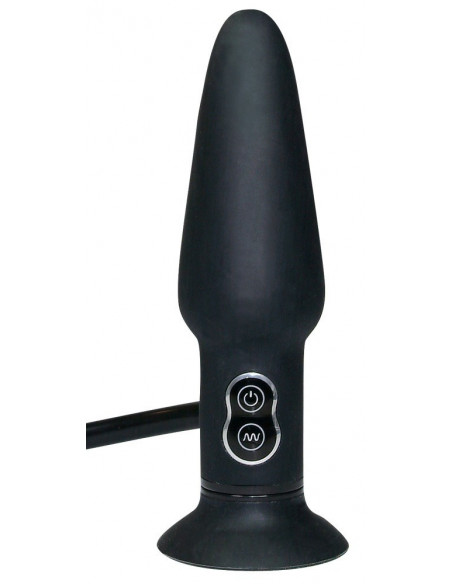 True Black Vibrating Butt Plug