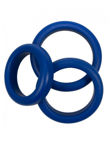 3 blue silicone rings