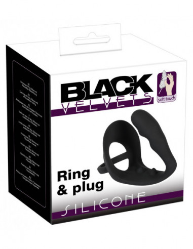 Black Velvets Ring and Plug - Black...