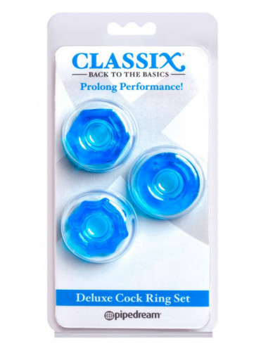 C Deluxe Cock Ring Set Blue