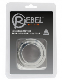 Rebel Lockable Ball Stretcher - Rebel - argento (cod. 808)