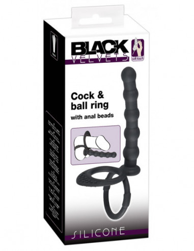 Black Velvets Cock and ball ring -...