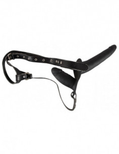 Double Strap On Black Silicone 2
