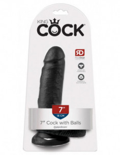 King Cock 7 Cock w Balls Dark